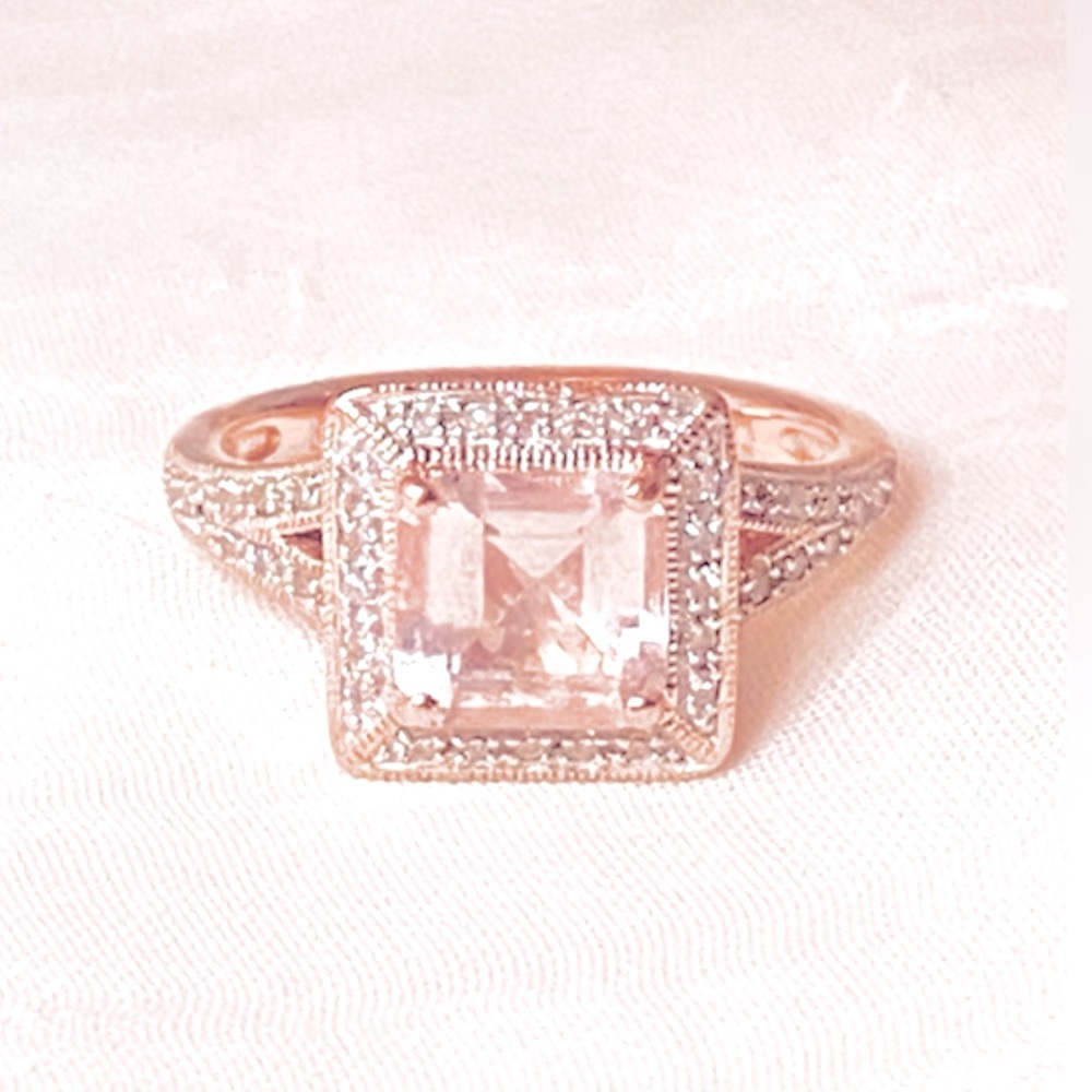 Morganite & Diamond 14K Rose Gold Ring